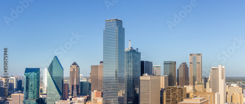 scenic skyline in late afternoon in Dallas, Texas