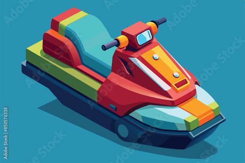 Isometric illustration of a customizable water scooter, perfect for summer adventures, Water scooter Customizable Isometric Illustration