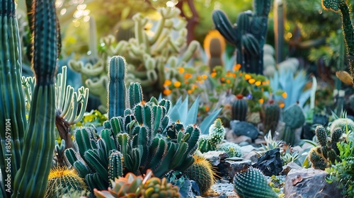 Fototapeta Naklejka Na Ścianę i Meble -  View on cactus plant in garden