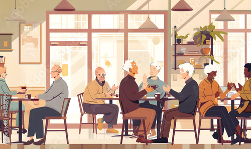 Elderly doing holiday activities happily and having fun.