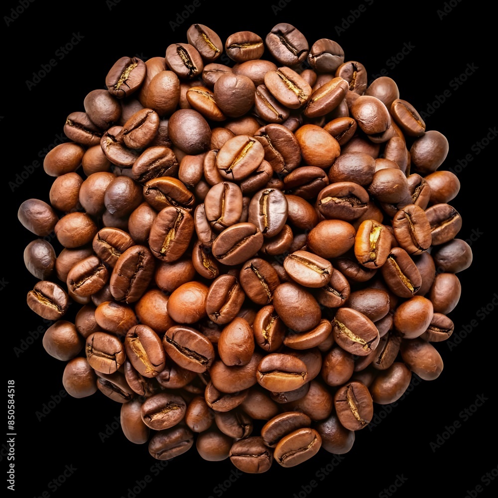 coffee beans top view black background coffee beans top view black background