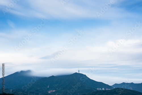 Flowing Clouds on the Peak of wutong Mountain in Shenzhen, Guangdong photo