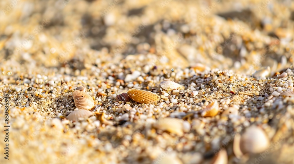 Close-up of sandbox sand, soft evening light, mixed grains with tiny shells. Close-up of sandbox sand, soft evening light, mixed grains with tiny shells.