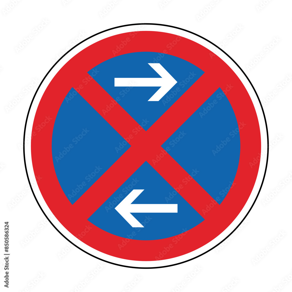 Absolutes Halteverbot rechts links Schild Vektor Absolutes Halteverbot rechts links Schild Vektor