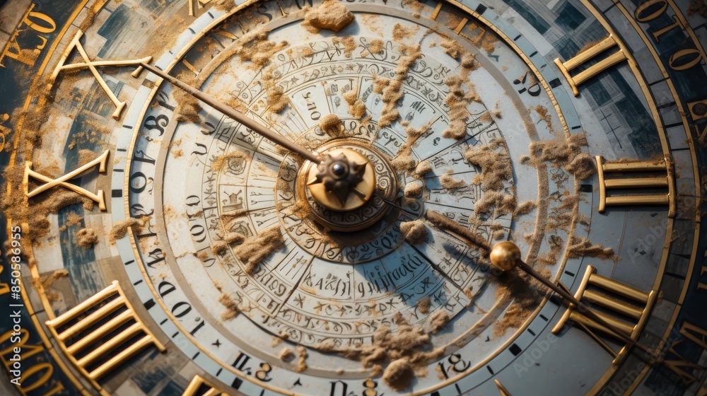 old clock in roman digits