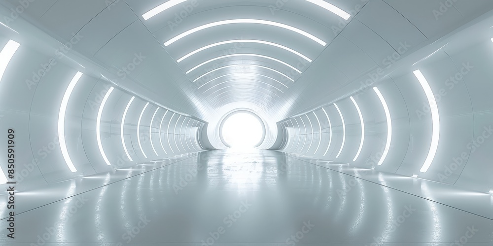 Futuristic Tunnel with Glowing Lights Futuristic Tunnel with Glowing Lights