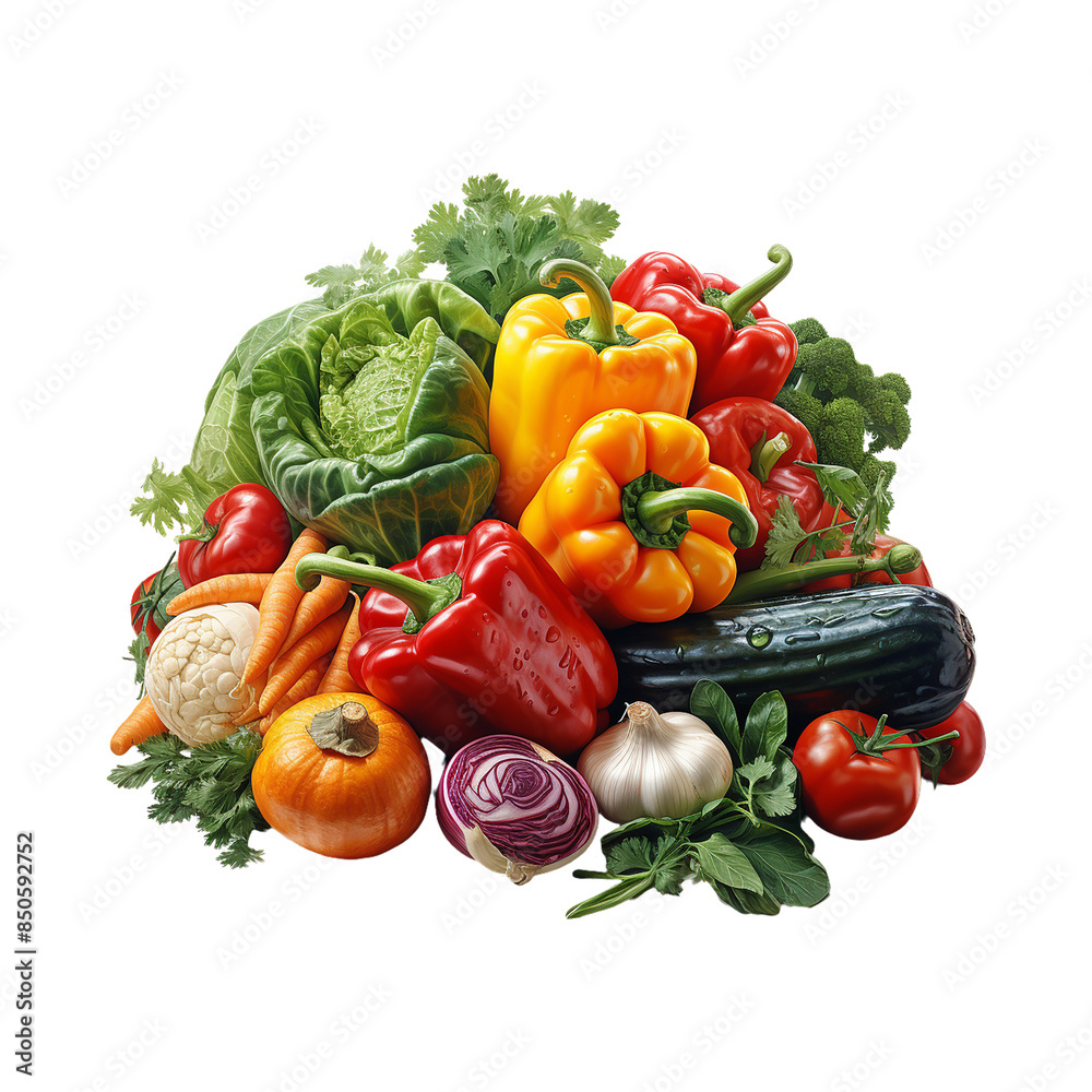 Vegetables on transparent background Vegetables on transparent background