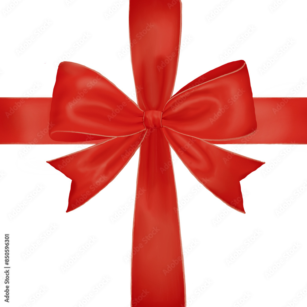 Fototapeta premium red ribbon bow for decorate gift boxes, card and shopping