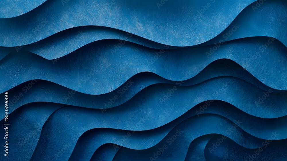 Blue wavy cloth pattern, folds, texture Blue wavy cloth pattern, folds, texture