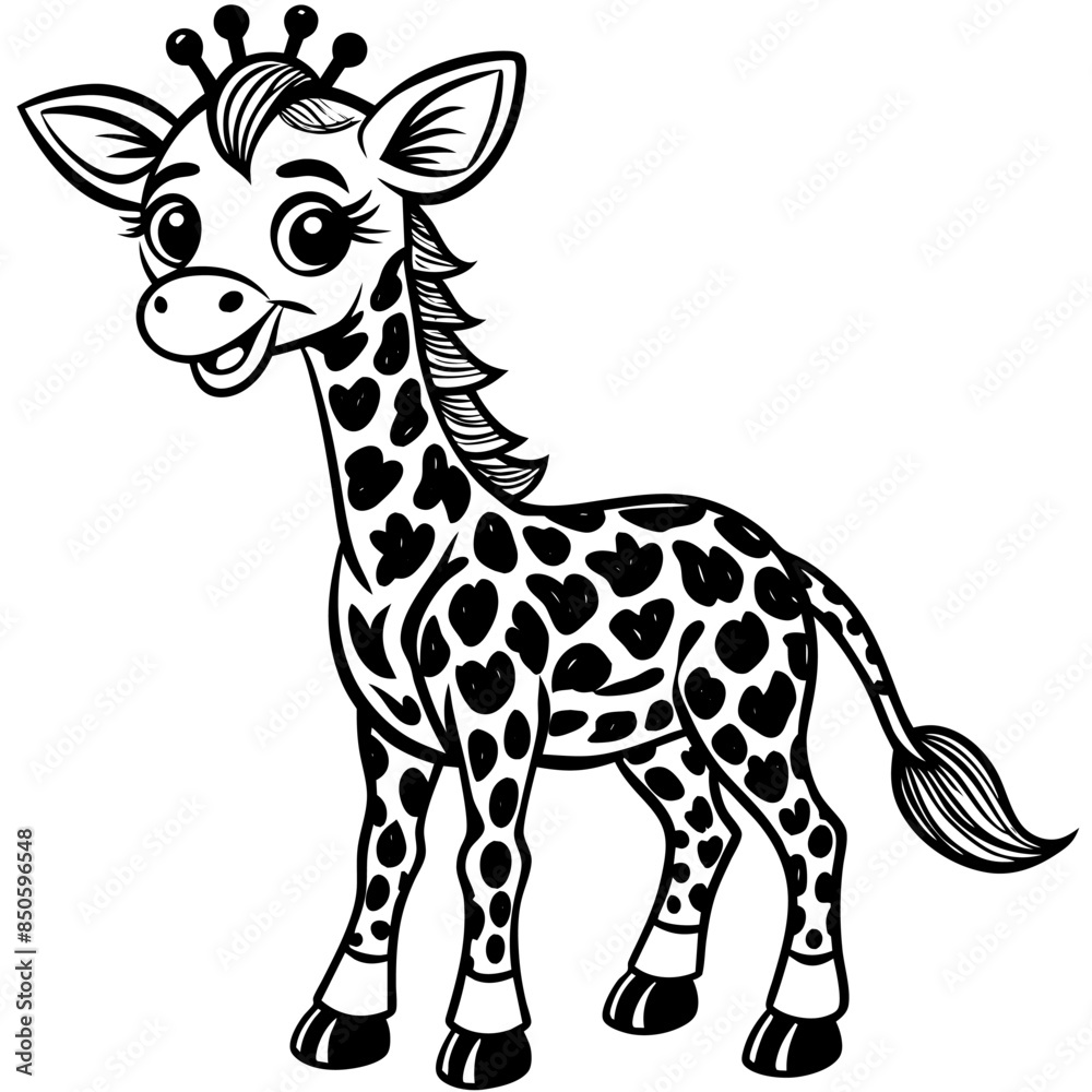 small giraffe illustration, cartoon giraffe small giraffe illustration, cartoon giraffe