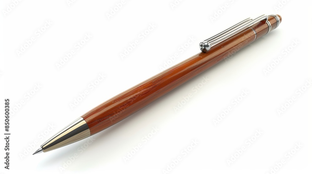 A wooden pencil with a silver band A wooden pencil with a silver band