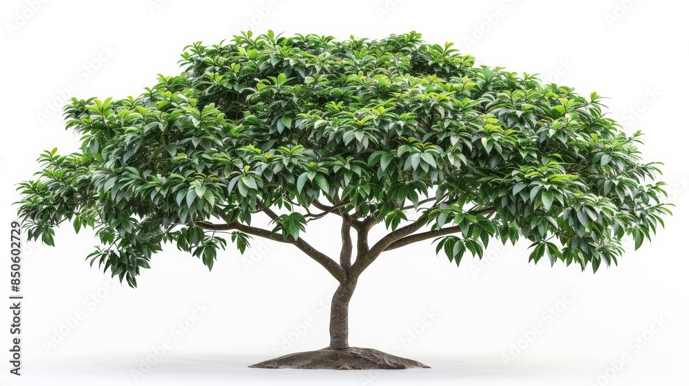 Lush Green Tree with Thick Canopy Isolated on White Background for Nature, Landscape, and Environmental Design Projects Lush Green Tree with Thick Canopy Isolated on White Background for Nature, Landscape, and Environmental Design Projects