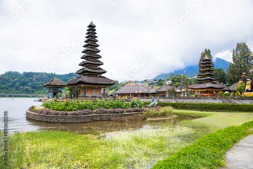 Beautiful view of Ulun Danu Beratan Temple in Bali Island in Bali Island, Indonesia