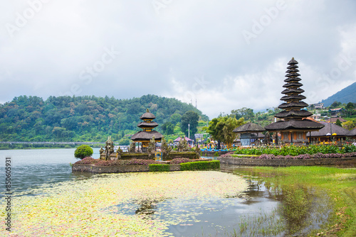 Beautiful view of Ulun Danu Beratan Temple in Bali Island in Bali Island, Indonesia
