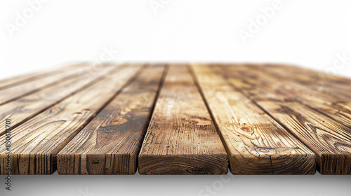 Wooden table corner with a white background, cropped out to use elsewhere. photo