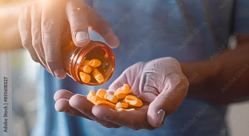 Health Supplements in Hand. Health Supplements in Hand.