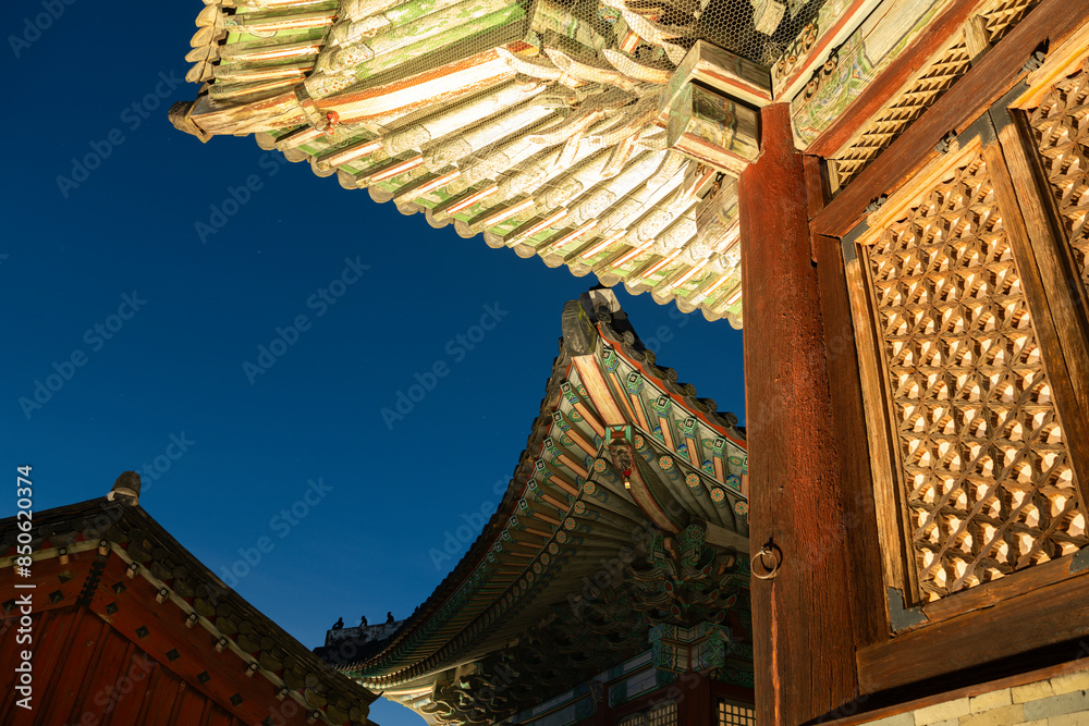 Night of Changgyeonggung Palace, traditional house in Seoul, Korea