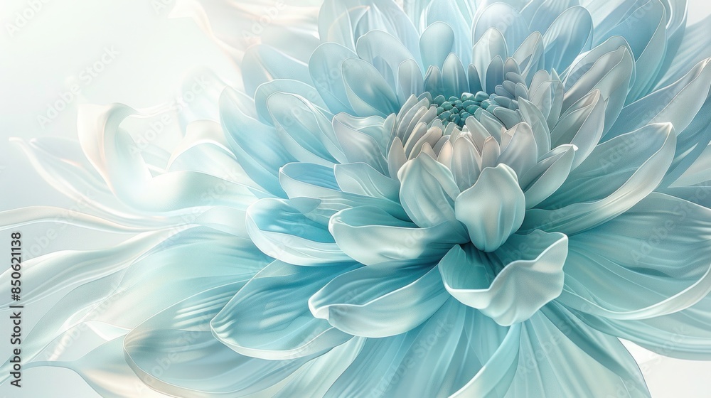 Obraz premium Stunning Fractal Image of Chrysanthemum Flower in Soft Pastel Colors, Perfect for Modern Digital Art and Nature-Inspired Designs