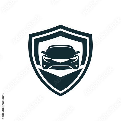 car shield protection insurance company logo vector illustration template design