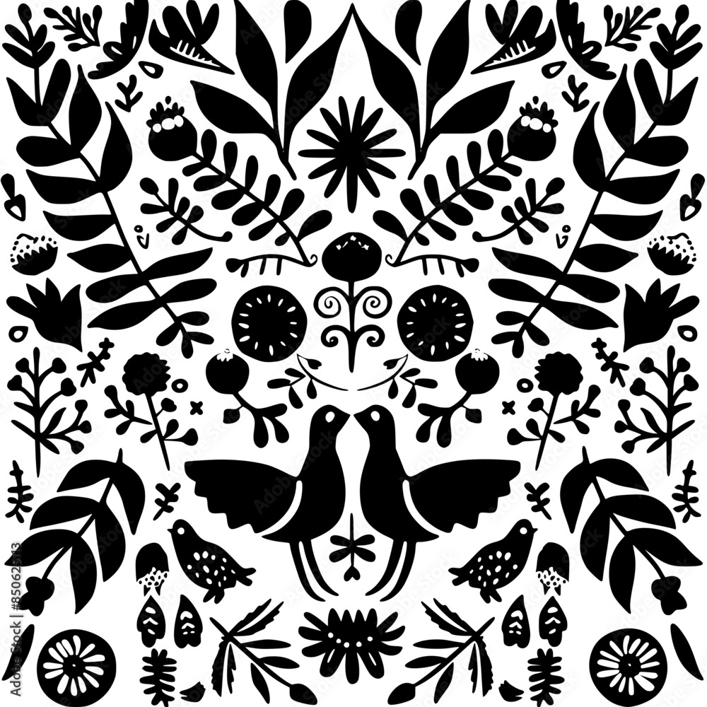 Obraz premium floral seamless pattern, pattern, flower pattern, geometric pattern, diagonal pattern, floral, flower, seamless, design, ornament, vector, decoration, art, wallpaper, leaf, illustration, black, style,
