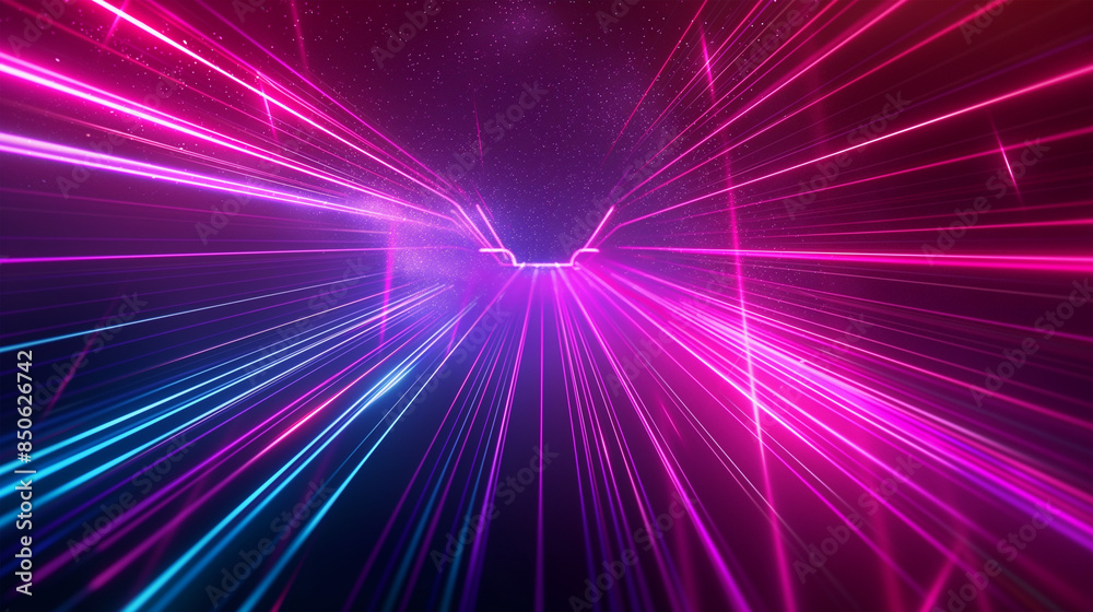 Obraz premium The neon lines and rays background, Illustration