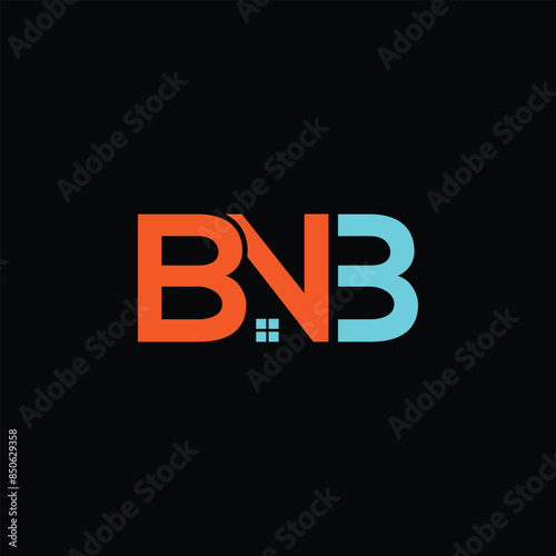 BNB letter logo design in illustration photo