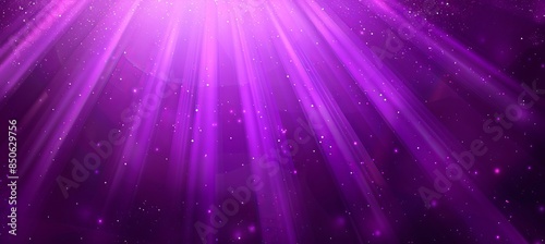 Radiant purple light burst abstract beautiful rays on dark background with pink and gold sparkles