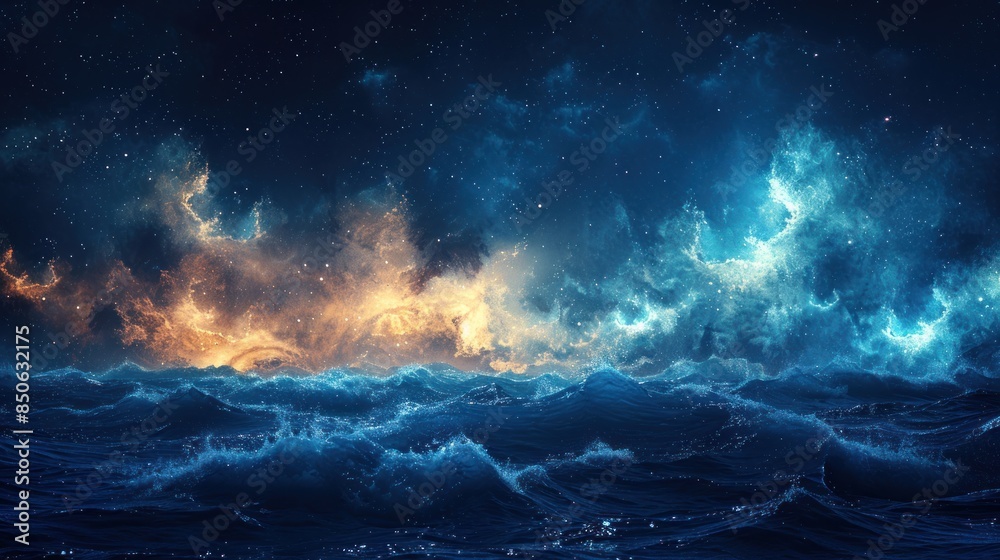 Fototapeta premium A clear starry night sky with cold air
