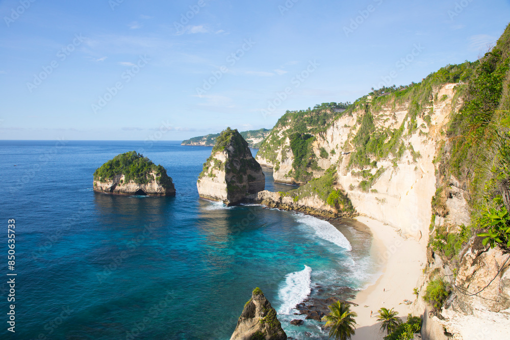 Beautiful view of Diamond Beach on Penida Island, Indonesia