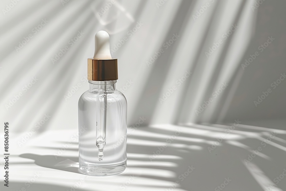 Natural oil cosmetics. Dropper glass Bottle Mock-Up. Oily cosmetic pipette. Face and body treatment. Spa concept. Mineral organic liquid. Front view. Beauty products. Blank packaging gel, white table Natural oil cosmetics. Dropper glass Bottle Mock-Up. Oily cosmetic pipette. Face and body treatment. Spa concept. Mineral organic liquid. Front view. Beauty products. Blank packaging gel, white table