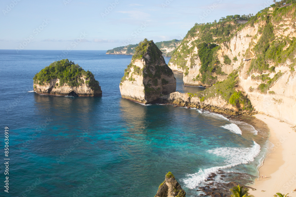 Beautiful view of Diamond Beach on Penida Island, Indonesia
