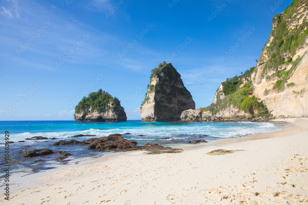 Beautiful view of Diamond Beach on Penida Island, Indonesia