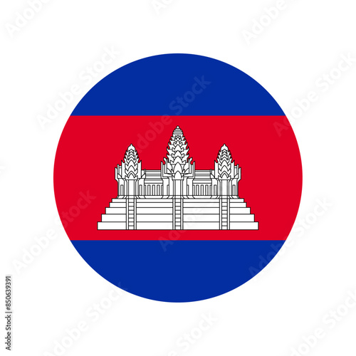 Round Cambodia flag icon
