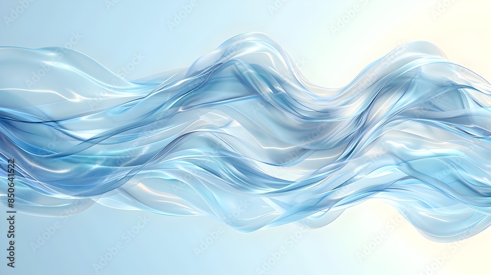 Captivating Fluid Motion - Ethereal Blue Waves of Swirling Serenity