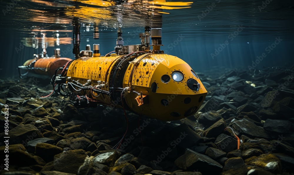 Yellow Submarine Floating on Water Yellow Submarine Floating on Water