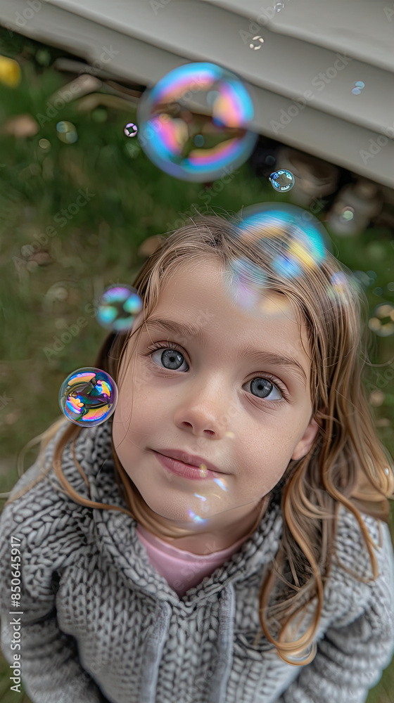young girl playing with soap bubbles young girl playing with soap bubbles