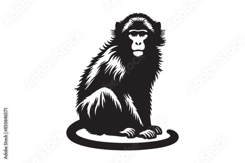 Macaque silhouette vector illustration