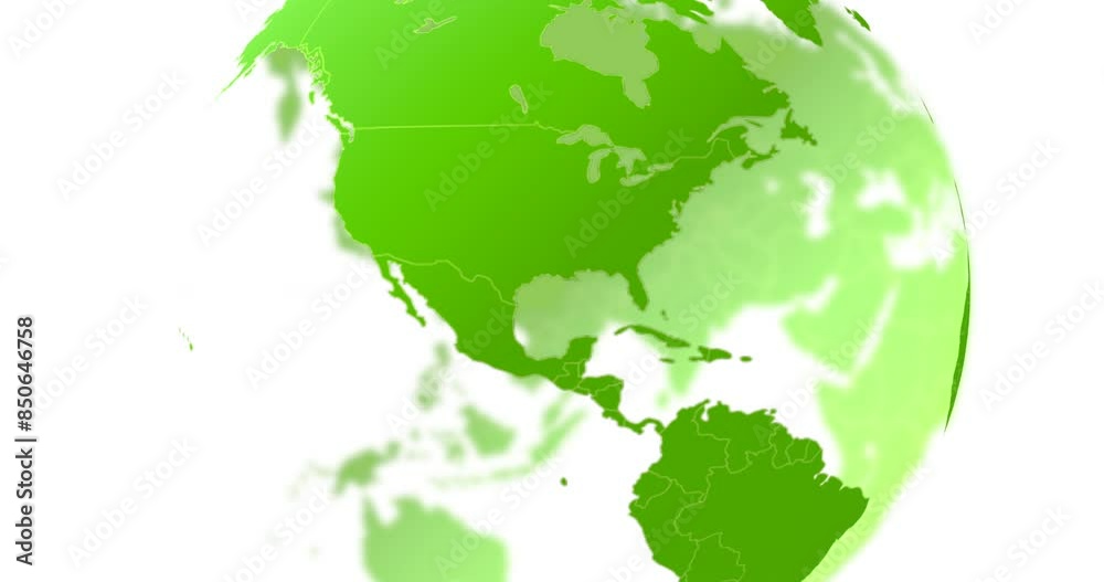 Planet, world and isolated digital map of earth with global network, population connection and spin. Virtual location, 3d satellite and worldwide data for communication, travel and white background