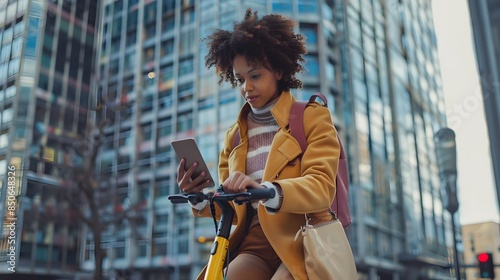 Businesswoman Commuting on ...