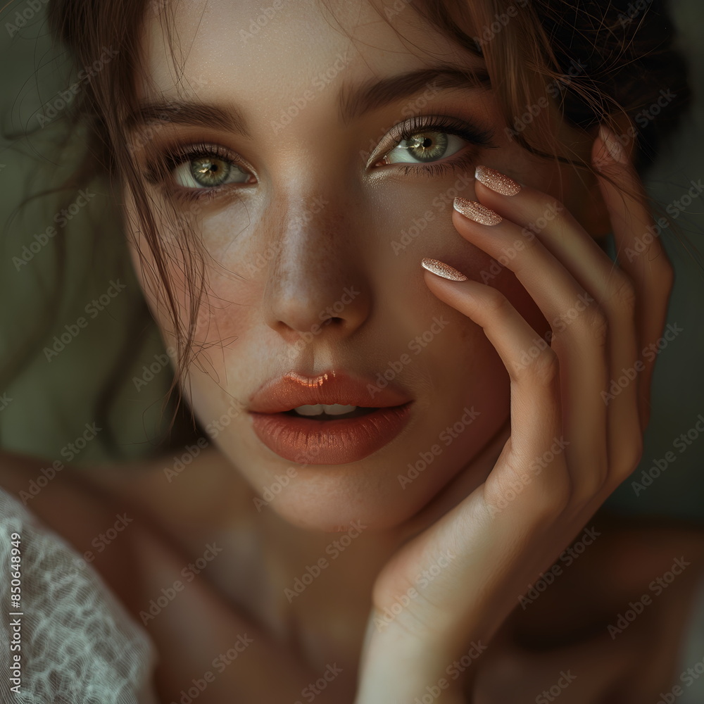 Beautiful face of a female model.
