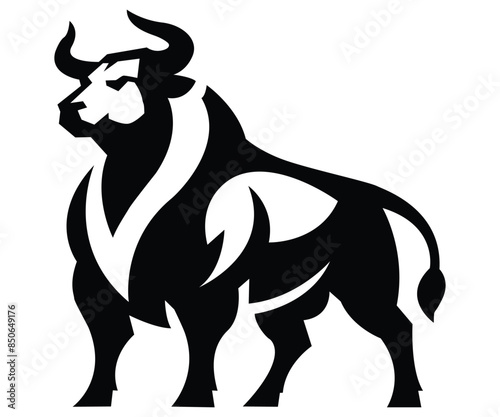 Cow mascot logo design and animal mascot logo silhouette design 