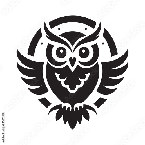 Owl Silhouette Vector Art Illustration
