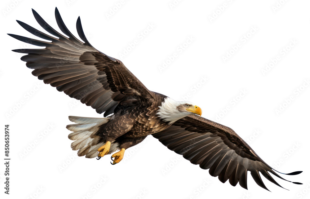 Fototapeta premium PNG Bald eagle animal flying bird.