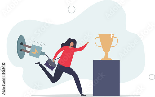 Try too hard, business limit or mistake causing failure, almost success but fail, bad planning or mismanagement concept. illustration.