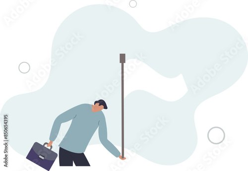 Give up or surrender on business battle, time to quit or stop failed company concept.flat illustration.
