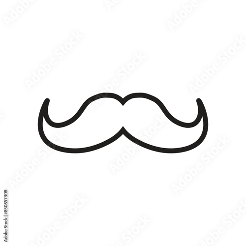 Moustache Icon Vector Illustration Flat Design
