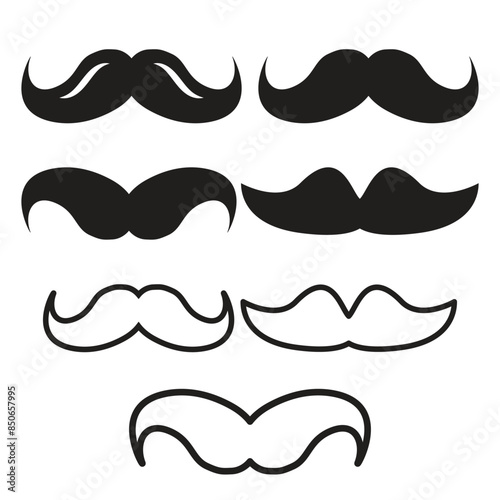 Moustache Icon Vector Illustration Flat Design