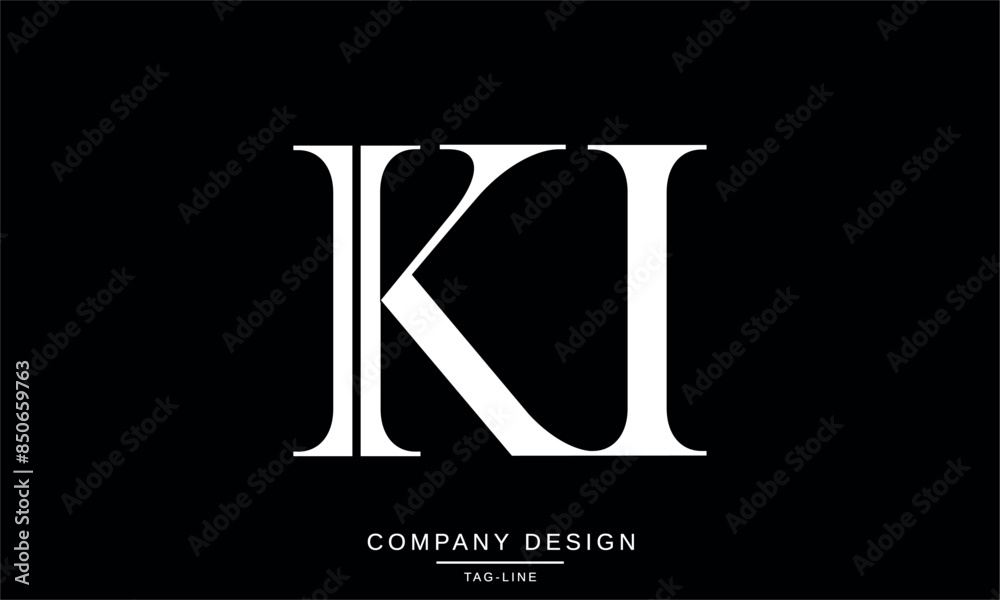 KI, IK Abstract Letters Logo Monogram Design Font Vector Initials KI, IK Abstract Letters Logo Monogram Design Font Vector Initials
