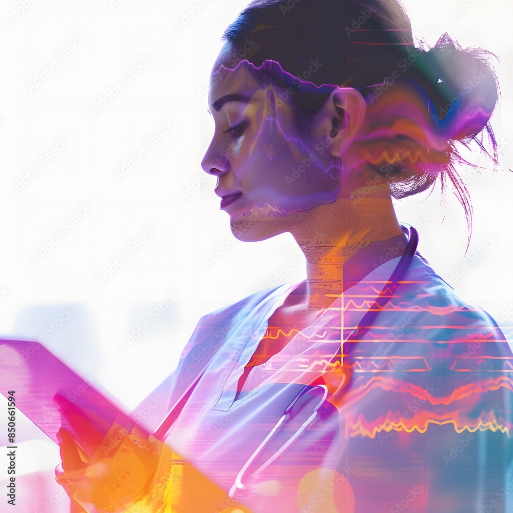 Fototapeta premium Woman Doctor Using Technology