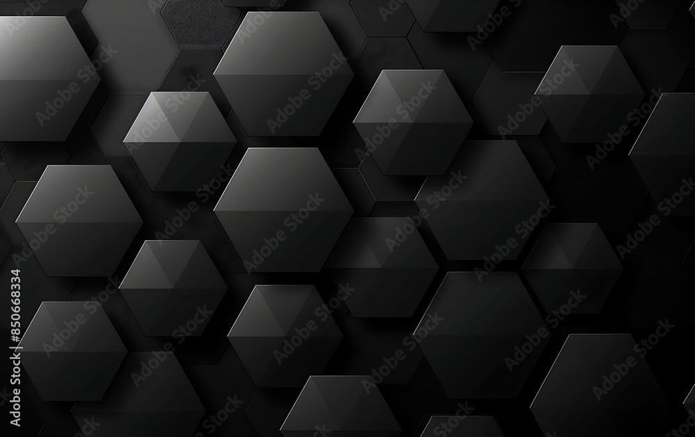 Black hexagons with lights background